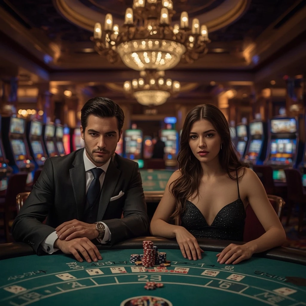 Two poker players at Tortuga Casino in India